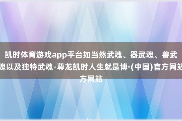 凯时体育游戏app平台如当然武魂、器武魂、兽武魂以及独特武魂-尊龙凯时人生就是博·(中国)官方网站