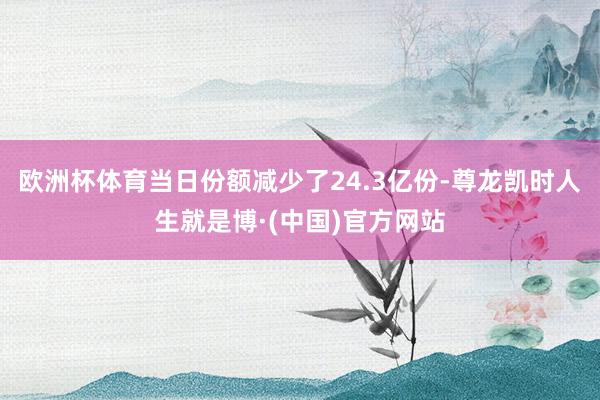 欧洲杯体育当日份额减少了24.3亿份-尊龙凯时人生就是博·(中国)官方网站