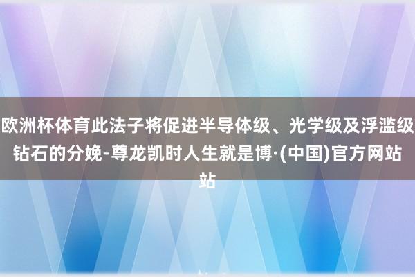 欧洲杯体育此法子将促进半导体级、光学级及浮滥级钻石的分娩-尊龙凯时人生就是博·(中国)官方网站