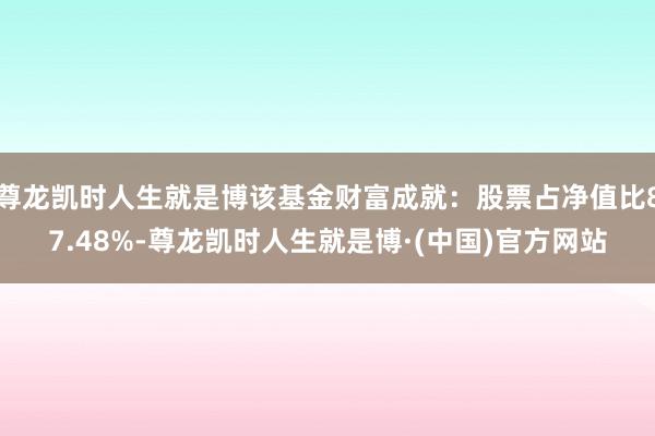 尊龙凯时人生就是博该基金财富成就：股票占净值比87.48%-尊龙凯时人生就是博·(中国)官方网站