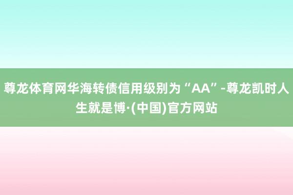 尊龙体育网华海转债信用级别为“AA”-尊龙凯时人生就是博·(中国)官方网站