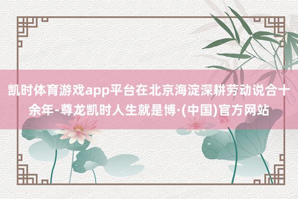 凯时体育游戏app平台在北京海淀深耕劳动说合十余年-尊龙凯时人生就是博·(中国)官方网站