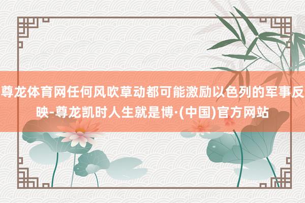 尊龙体育网任何风吹草动都可能激励以色列的军事反映-尊龙凯时人生就是博·(中国)官方网站