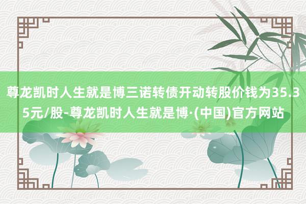 尊龙凯时人生就是博三诺转债开动转股价钱为35.35元/股-尊龙凯时人生就是博·(中国)官方网站